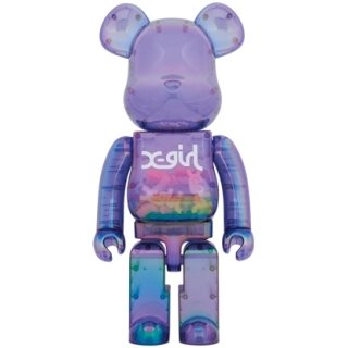 BE@RBRICK X-girl CLEAR PURPLE 1000％