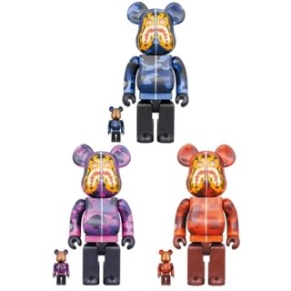BE@RBRICK BAPE(R) CAMO TIGER 100％ & 400％ ［RED／PURPLE／BLUE］