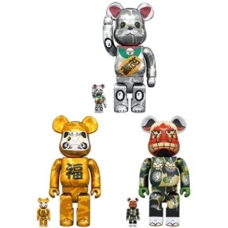 BE@RBRICK BAPE(R) 招き猫 銀メッキ／達磨 金メッキ／獅子舞 100％ & 400％ 6PCS