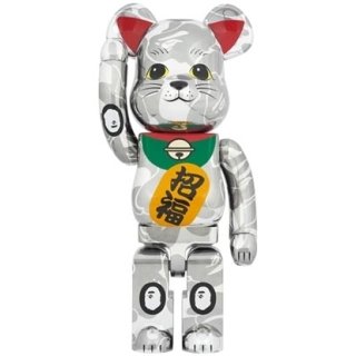 BE@RBRICK BAPE(R) 招き猫 銀メッキ 1000％