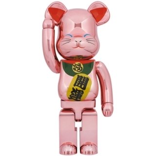 BE@RBRICK 招き猫 開運 桃金メッキ 1000％