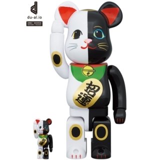 BE@RBRICK 招き猫 金運 白 × 招福 黒 100％ & 400％