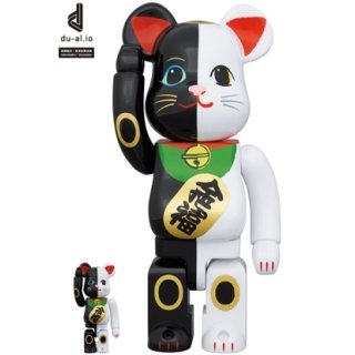 BE@RBRICK 招き猫 招福 黒 × 金運 白 100％ & 400％