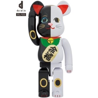 BE@RBRICK 招き猫 招福 黒 × 金運 白 1000％