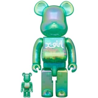 BE@RBRICK X-girl CLEAR GREEN Ver. 100％ & 400％