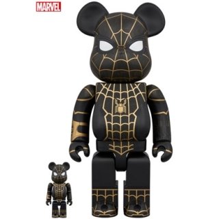 BE@RBRICK SPIDER-MAN BLACK & GOLD SUIT 100％ & 400％