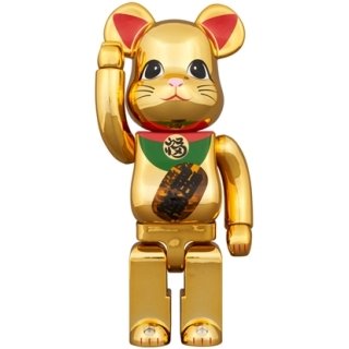 BE@RBRICK 招き猫 開運 金メッキ 発光 400％