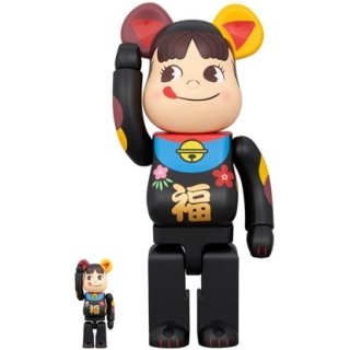 BE@RBRICK 招き猫 ペコちゃん 福 黒 100％ & 400％