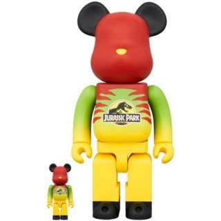 BE@RBRICK JURASSIC PARK GREEN & YELLOW Ver. 100％ & 400％