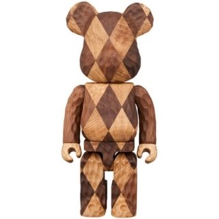 BE@RBRICK カリモク fragmentdesign carved wooden-LATTICE PATTERN 400％