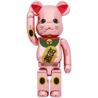 BE@RBRICK 招き猫 招福 桃金メッキ 1000％