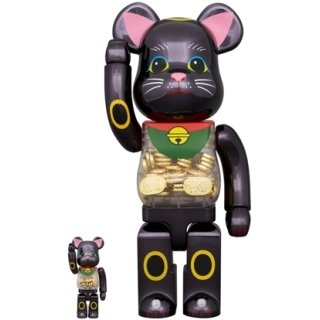 BE@RBRICK 招き猫 小判 千万両 黒メッキ 100％ & 400％