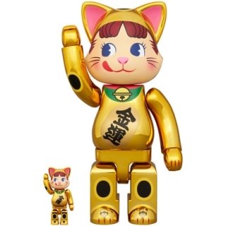 NY@BRICK 招き猫 ペコちゃん 金メッキ 100％ & 400％