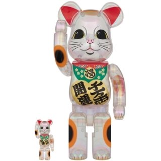 BE@RBRICK 招き猫 開運・千万両 透明メッキ 100％ & 400％