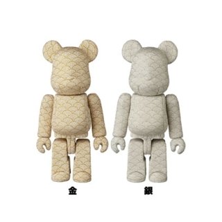 木目込みBE@RBRICK 青海波 金／青海波 銀