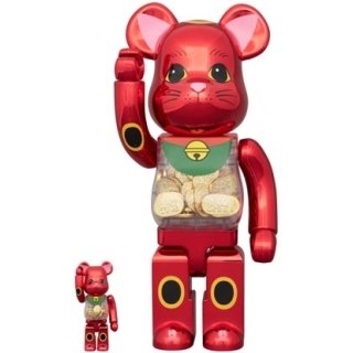 BE@RBRICK 招き猫 小判 千万両 梅金メッキ 100％ & 400％