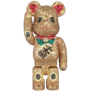 BE@RBRICK クリスタルデコレイト 招き猫 金 千万両 400％