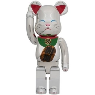BE@RBRICK 招き猫 開運 弐 発光 銀メッキ 400％