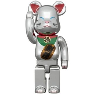 BE@RBRICK 招き猫 開運 弐 発光 銀メッキ 1000％