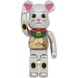 BE@RBRICK 招き猫 小判 千万両 銀メッキ 1000％