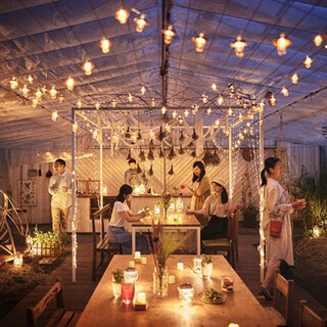 Enjoying the cool evening air in open-air private seating at Agri Beer Garden | TRAVEL