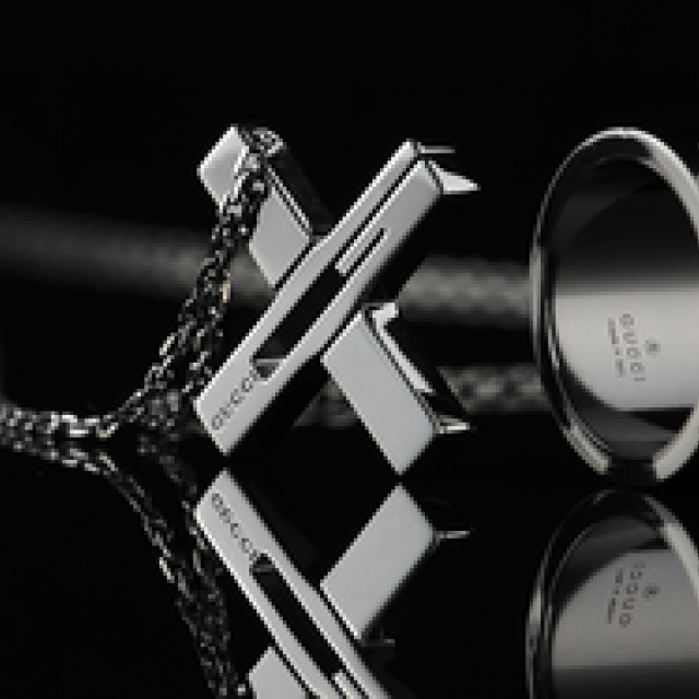 GUCCI | Gucci's Men's Jewelry in Monochromatic Black