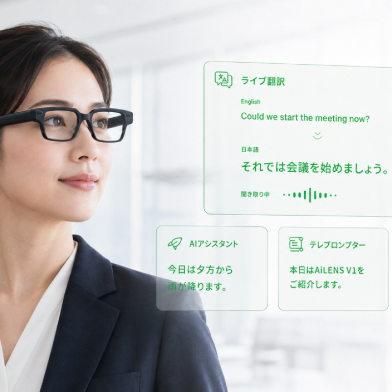 SB C&S、AI情報を“視界に表示”するスマートグラスThinkAR「AiLENS V1」の国内公式販売を開始