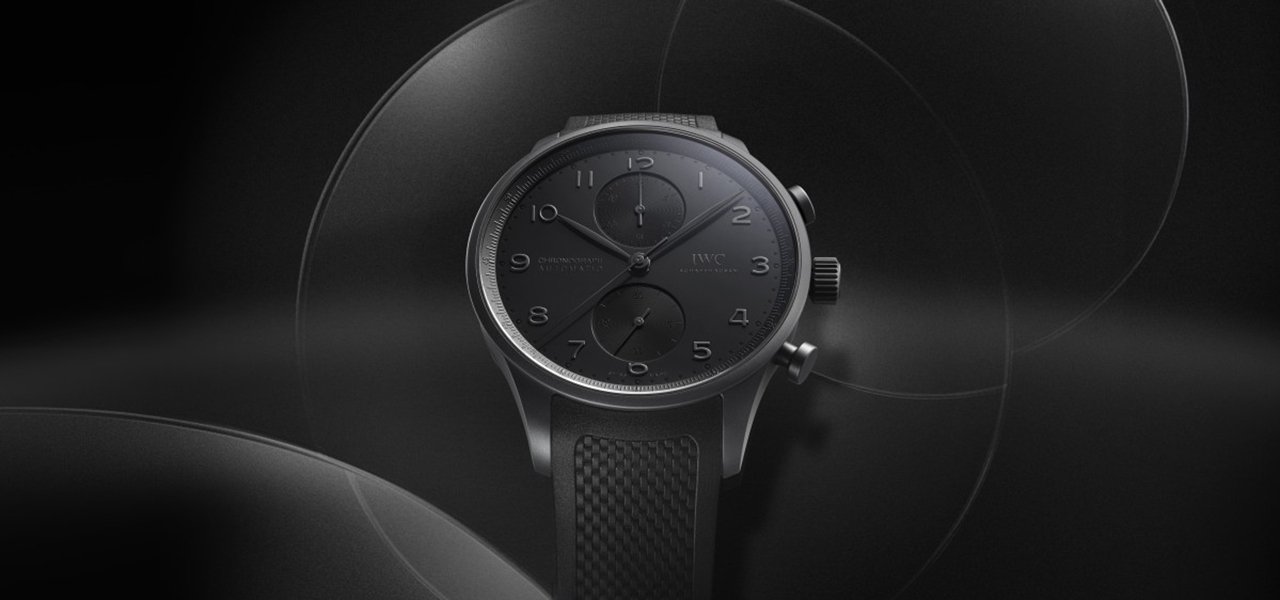 A Portuguese Chronograph in obsidian, crafted from our proprietary material, Ceratanium®.