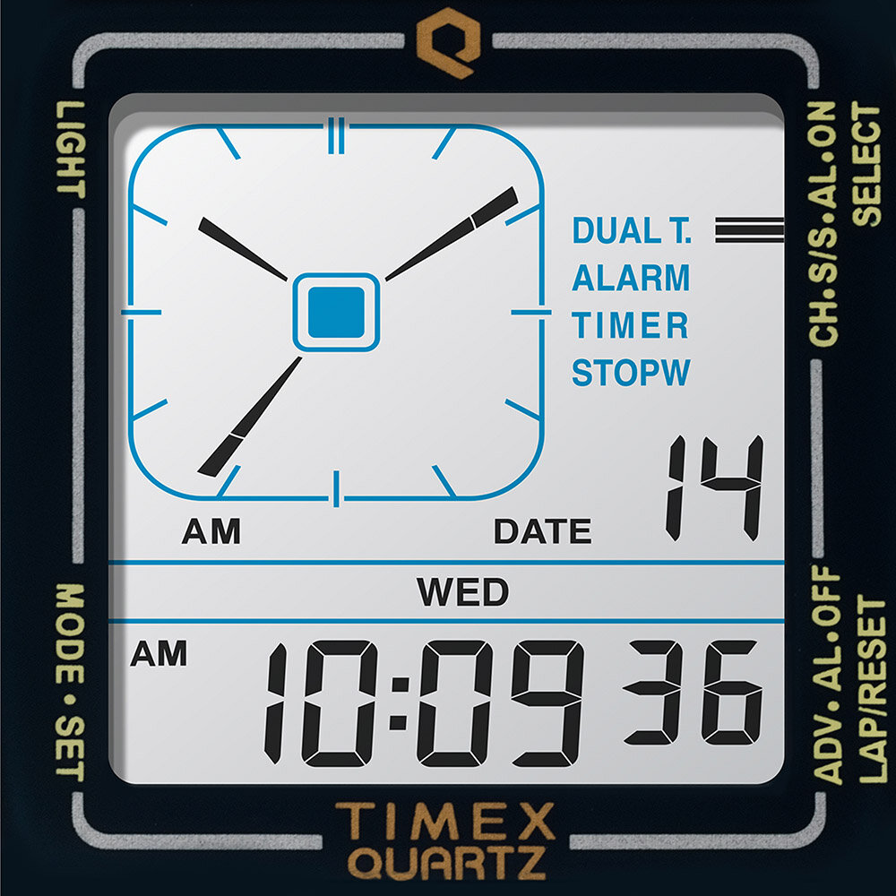 1980年代のデジタルアナログウオッチ復刻モデル「Q TIMEX Reissue Digital LCA」｜TIMEX