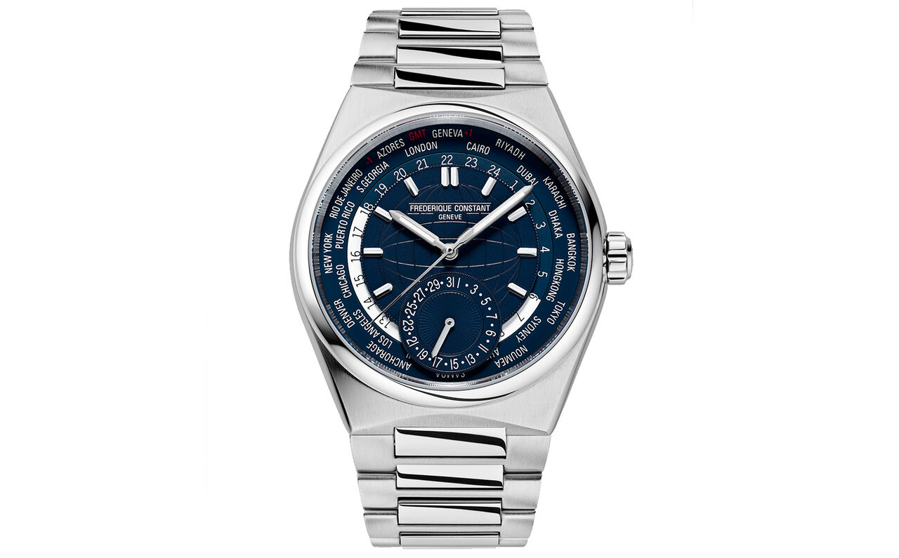 A Modern World Timer Showing Time in 24 Cities Instantly | FREDERIQUE CONSTANT