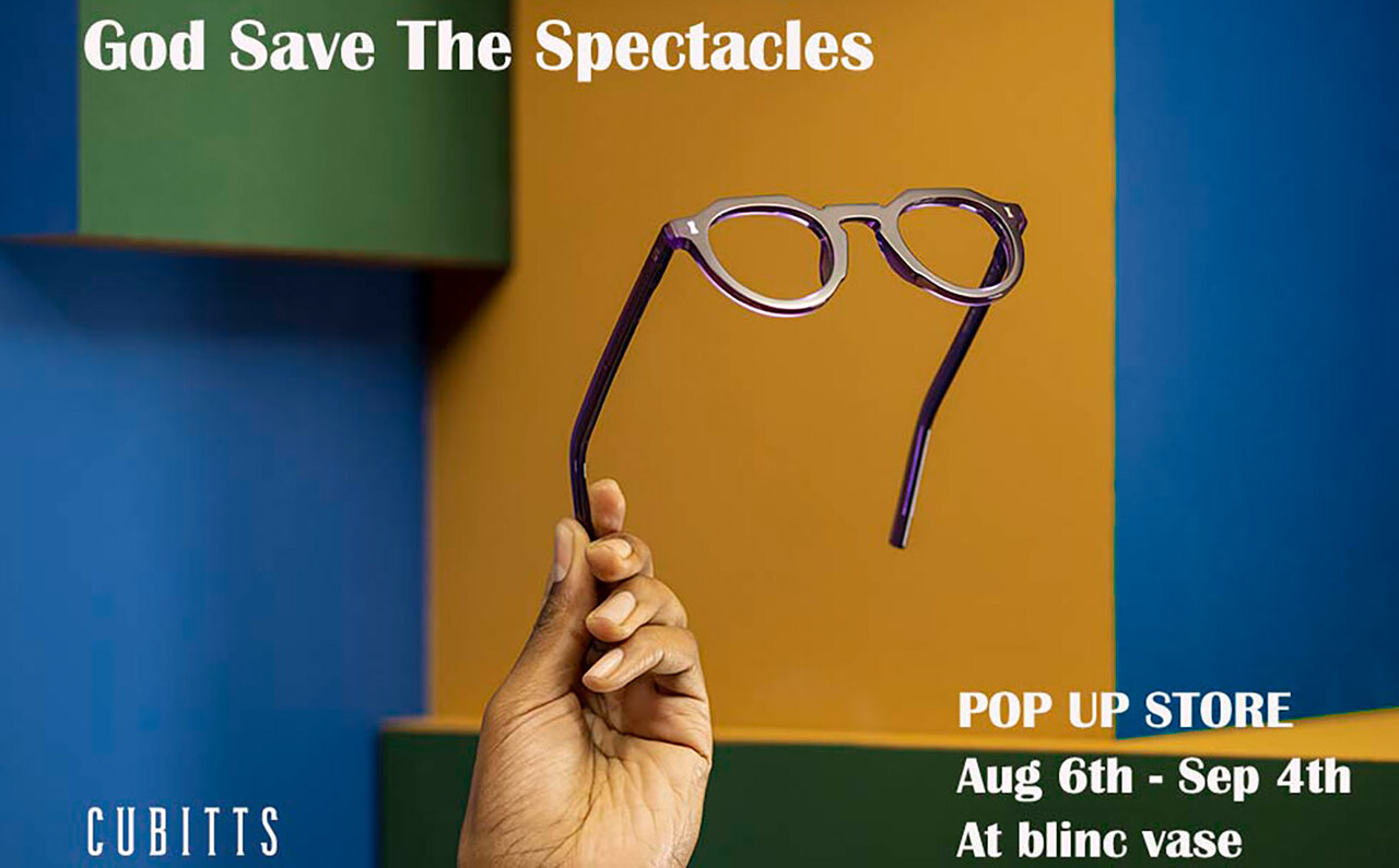 An innovative British eyewear brand. Special sale of a limited-edition model exclusive to their local shop: CUBITTS.