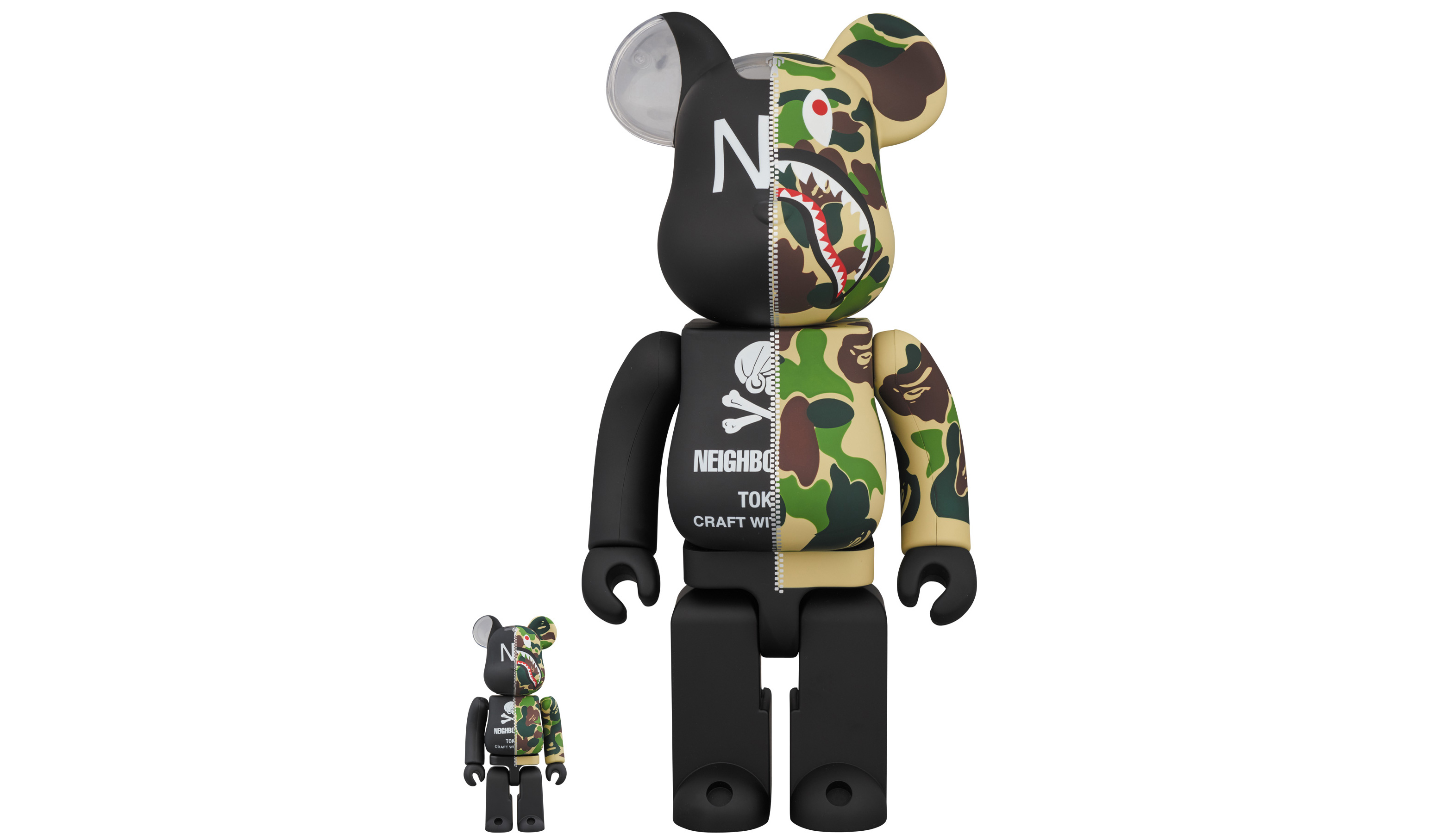 A BATHING APE®︎× NEIGHBORHOOD®︎ BE@RBRICK 100% & 400% / 1000%｜MEDICOM TOY
