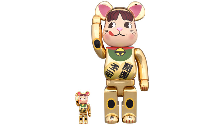 BE@RBRICK 招き猫 ペコちゃん 金メッキ 100％ & 400％