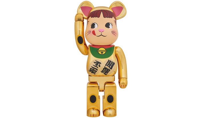 BE@RBRICK 招き猫 ペコちゃん 金メッキ 1000％