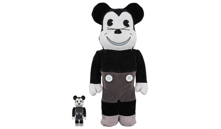 BE@RBRICK MICKEY MOUSE (VINTAGE B&W Ver.) 100％ & 400％