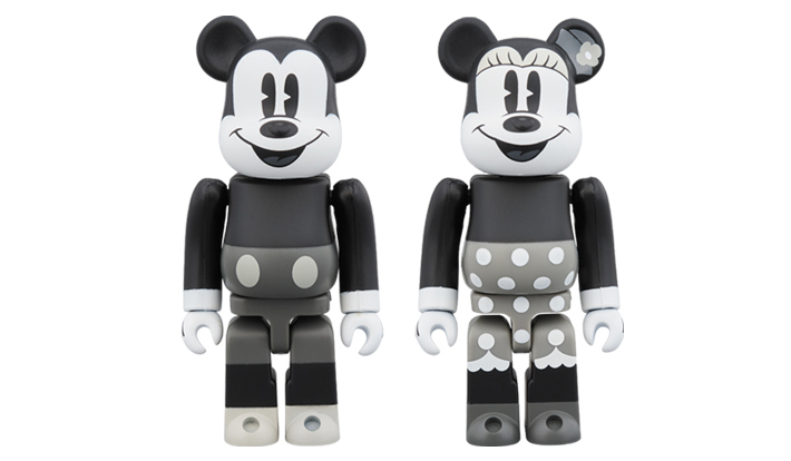 BE@RBRICK MICKEY MOUSE & MINNIE MOUSE 100％（B&W Ver.） 2 PACK