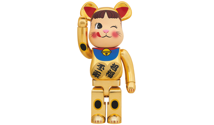 BE@RBRICK 招き猫 ペコちゃん 金メッキ弐 1000％