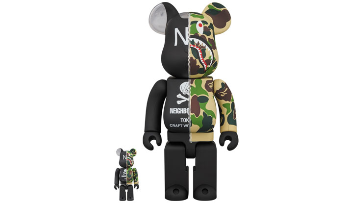 A BATHING APE(R) × NEIGHBORHOOD(R) BE@RBRICK 100％ & 400％