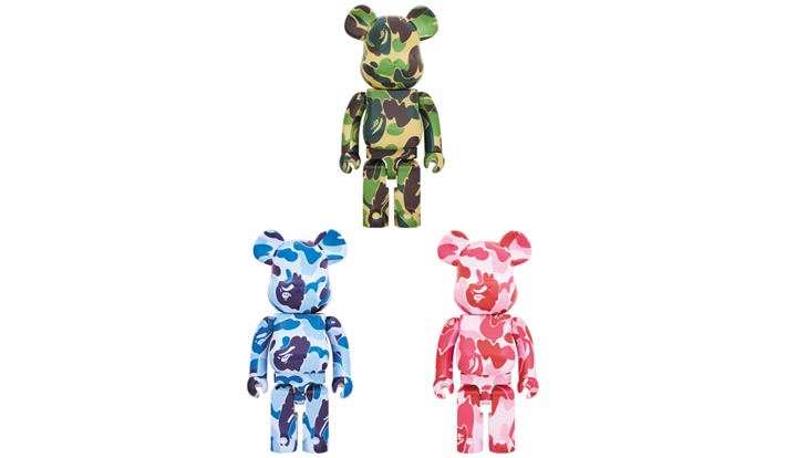 BE@RBRICK ABC CAMO 1000％ GREEN/BLUE/PINK