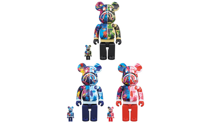 BE@RBRICK BAPE(R) × M / mika ninagawa SHARK 100％ & 400％