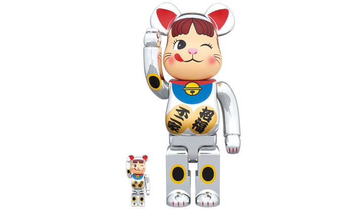 BE@RBRICK 招き猫 ペコちゃん 銀メッキ 100％ & 400％