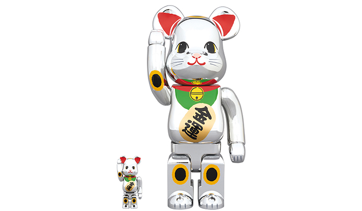 BE@RBRICK 招き猫 銀メッキ 金運 100％ & 400％