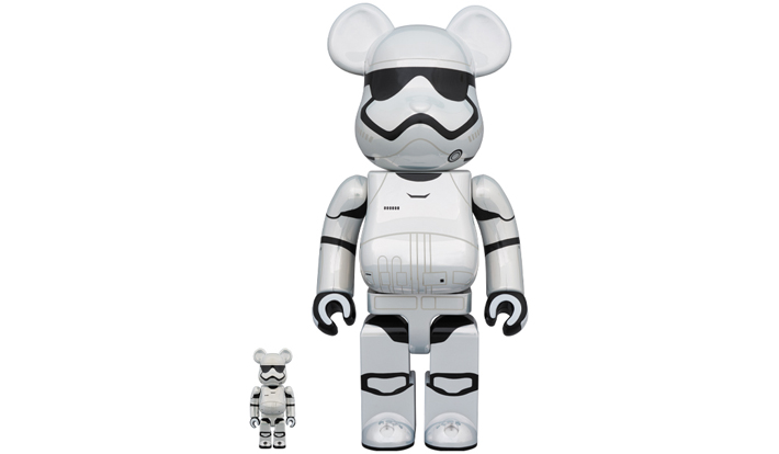 BE@RBRICK STAR WARS(TM) FIRST ORDER STORMTROOPER(TM)（The Force Awakens） Chrome Ver. 100％ & 400％