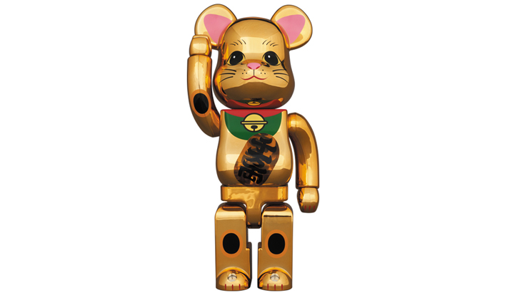 BE@RBRICK 招き猫 金メッキ 発光 400％
