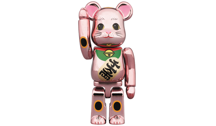 BE@RBRICK 招き猫 桃金メッキ 100％