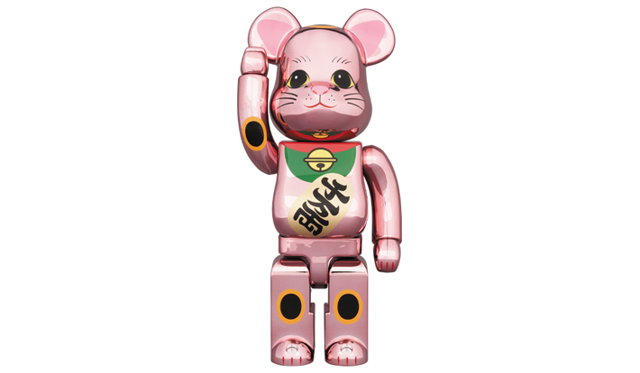 BE@RBRICK 招き猫 桃金メッキ 400％