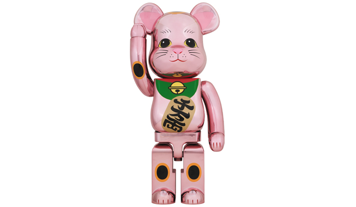 BE@RBRICK 招き猫 桃金メッキ 1000％