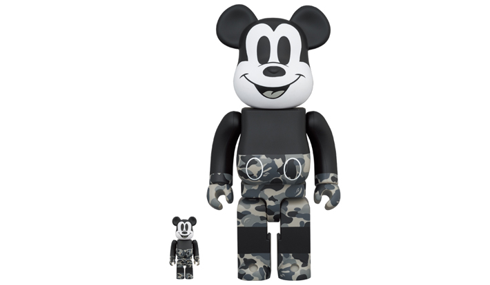 BE@RBRICK BAPE(R) MICKEY MOUSE MONOTONE Ver. 100％ & 400％