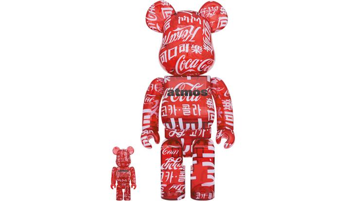 BE@RBRICK atmos × Coca-Cola CLEAR RED 100％ & 400％