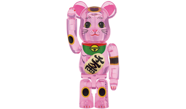 BE@RBRICK 招き猫 桃色透明 100％
